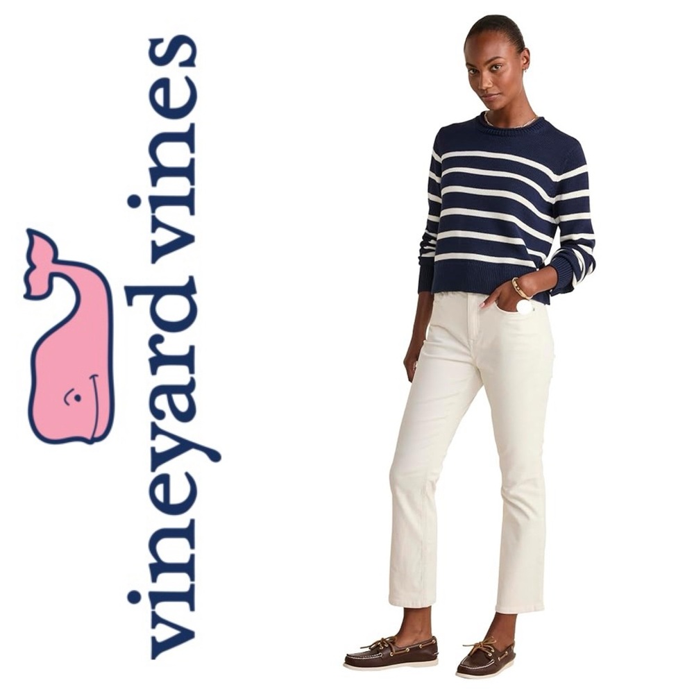 VINEYARD VINES Kick Flare High Rise Corduroy Pants in Stone Size 34 NWT